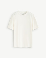 T-shirt formel tricoté à col rond et manches courtes pour homme, coupe ample, épais, respirant, uni, écologique, en polyester/coton
