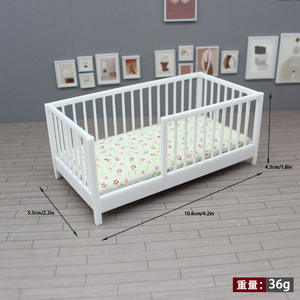 EN STOCK 1:12 maison <span class=keywords><strong>de</strong></span> poupée accessoires Mini décoration <span class=keywords><strong>de</strong></span> la maison meubles en plastique blanc Miniature berceau modèle <span class=keywords><strong>lit</strong></span> bébé - Product Image 5