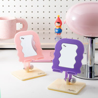 Support de téléphone miroir personnalisé avec logo, double boule ronde, réglable multi-angles, pliable, pour coiffeuse de fille