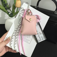 Mini portefeuille en cuir avec attache porte-clés, pochette portable et compacte pour ranger la petite monnaie et les accessoires, pièce suspendue