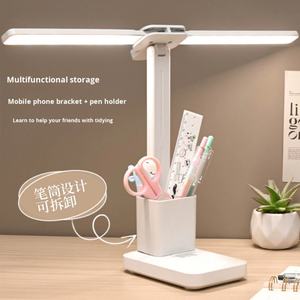 Lámpara de Escritorio Inteligente con Diodos Emisores de Luz de 1200 mA, Lámpara de Escritorio de Doble Cabezal, Lámpara de Estudio Multifuncional con Protección Ocular - Product Image 5