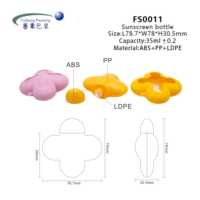 Vente en gros de mini flacons de lotion en plastique vides de 35 ml, logo personnalisé, flacon souple en PP avec pompe pulvérisatrice, emballage cosmétique en forme de cœur