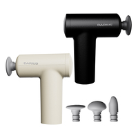 Mini pistolet de massage électrique à trois têtes avec lumière rouge, percussion des tissus profonds, usage professionnel, 5 vitesses de force