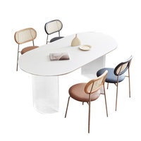 Cremefarbenes Acryl-Esstisch- und Stuhl-Set für Kleine Wohnungen 5-Personen-Essgruppe mit Stühlen