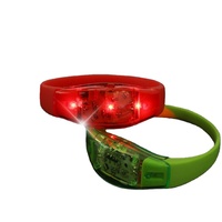 Bracelet LED Lumineux Étanche Clignotant, Activé par la Voix et Contrôlé par Vibration, Taille Adolescente, en Silicone, Couleurs Assorties