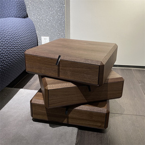 <span class=keywords><strong>Table</strong></span> <span class=keywords><strong>de</strong></span> chevet pivotante moderne nordique en noyer avec rangement, 3 tiroirs, placage en <span class=keywords><strong>bois</strong></span> massif <span class=keywords><strong>noir</strong></span>, <span class=keywords><strong>table</strong></span> <span class=keywords><strong>de</strong></span> chevet pivotante pour chambre à coucher - Product Image 3