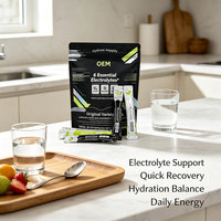 Poudre d'électrolytes pour boisson – 6 électrolytes essentiels – 20 sachets – Sans sucre – Hydratation et énergie – Nutrition sportive pour adultes