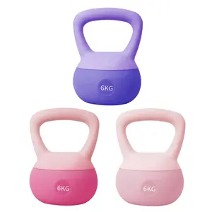 Eco-vriendelijke Roze Fitness Ketel Bel 2lb Invulbare Gym Gewichtheffen Zand Zachte Kettlebell