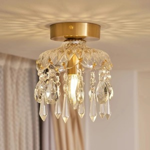 Lámpara Colgante de Cristal Vintage Francesa de Latón para Dormitorio, Vestíbulo, Comedor, Bar, Lámpara Colgante de Vidrio Elegante, Dropshipping Shopify - Product Image 2