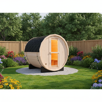 Sauna en baril extérieur en pin blanc naturel pour 4 personnes - Détente de qualité supérieure dans la cour et spa bien-être à domicile