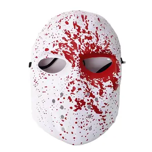 2024 Hete Verkoop Halloween Masker Geleid Gloeiend Masker Zwart V Woord Met Bloed Horror Facepiec