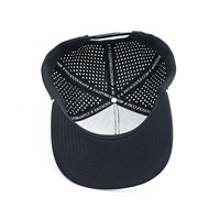 Casquette de golf respirante et imperméable en polyester, style trucker, en tissu Dobby Oxford à pois, avec maille sport et perforations découpées au laser