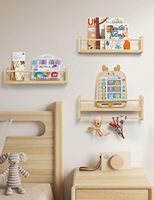 Étagère murale flottante pour la maternelle, ensemble de 3 étagères de rangement en bois massif naturel pour la chambre d'enfant, la chambre à coucher et la décoration de la maternelle