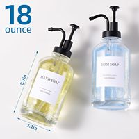 Ensemble de 2 distributeurs de savon pour la salle de bain 500ml 18oz Distributeur de savon en verre pour la cuisine