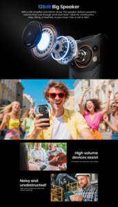 Smartphone <span class=keywords><strong>robuste</strong></span> Fossibot F110Pro IP68/69K, grand haut-parleur, 10000 mAh, 5G, téléphone Android, conçu pour la construction, les activités de plein air et les chantiers difficiles - Product Image 6