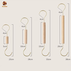 SUNBO بالجملة حلقة خشبية صلبة معلقة حلقة وشاح متعددة الوظائف سجل اللون S هوك شماعات - Product Image 3