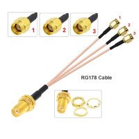 Cloison femelle SMA vers prise mâle 3xSMA 1 à 3 adaptateur séparateur RG178 Pigtail Jumper câble d'extension d'antenne WIFI