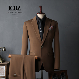 High-end Men's <strong>Suit</strong> Formal Business Attire British Gentleman's Casual Professional Wear <strong>Korean</strong> Style Slim Fit Fashion <strong>Suit</strong> - Product Image 2