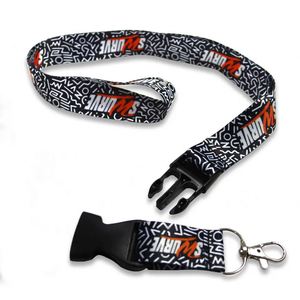 Lanière personnalisée avec logo imprimé, impression par sublimation offset, double face, en polyester, avec mousqueton, pour badge d'identification - Product Image 2