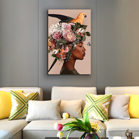 Peinture sur toile de style moderne pour femmes africaines peinture de femmes noires pour la décoration de la chambre