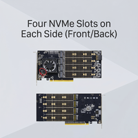 Tarjeta de Expansión PCIe 3.0 X16 a 8 Puertos M.2 NVMe, Chipset Broadcom PLX8749, Sin Necesidad de Bifurcación, Ventilador de Refrigeración Activo