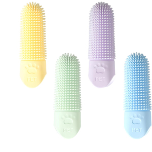360 Degree Dog Cats Finger Toothbrush Food-Grade Silicone Cleaning Brush Soft Dental Care Pet Fingers Teeth Cleaning <b>Tool</b> - Product Image 1