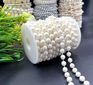 Sang trọng màu trắng Ngọc Trai Chuỗi trang trí đám cưới vòng tròn treo cài đặt sân khấu nền bên Trần rèm - Product Image 2