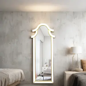 Design Vanity Living Room Luxury Home Decor Large Gold Diamond Floor Full Length Body Long Wall Hanging Mirror Espejo Miroir