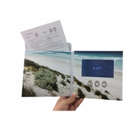 Brochure vidéo numérique de grande capacité avec poche intérieure 5.0 pouces IPS Spa Video Book Card pour la publicité Business Show