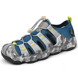 Sandalias de Senderismo para Hombre, Cerradas, para Verano, de Secado Rápido, con Parte Superior de Malla Transpirable, Suela Antideslizante de Camuflaje, con Cordones Ajustables - Product Image 5