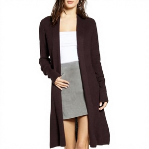 Cardigan ouvert brodé en dentelle et sequins, grande taille, décontracté, pour l'hiver, en polyester épais, coupe longue et ample - Product Image 1