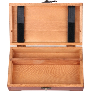 High quality square antique solid wood school children's stationery desktop pen box wooden storage box