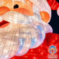 Lanterne de Noël en soie artisanale, décoration festive extérieure, grand modèle lumineux à LED pour spectacle de lumière
