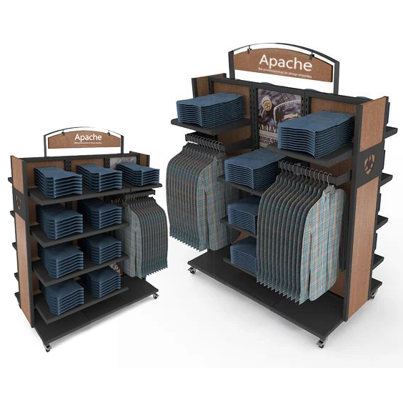 Apache Customizable Wood Jeans Display Rack for Supermarket and Mall — view 3