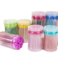 Brosse à cils jetable en silicone colorée, 50 pièces, pour mascara, extension de cils, nettoyage des traces, nylon scintillant – Vente chaude