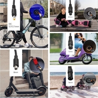 Chargeur Universel 42V 2A 5 Fiches pour Batterie au Lithium 36V Compatible avec Vélo Électrique Trottinette Rad Power Bike