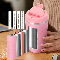 Tasse à café mate sous vide en acier inoxydable de qualité supérieure avec logo personnalisé 380ml 510ml Tasse à eau réutilisable chaude et froide de bureau avec manchon en silicone