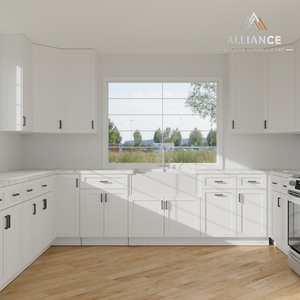 Meubles de cuisine shaker blancs très demandés |   Meubles de cuisine sur mesure pour entrepreneur de travaux |   Meuble de cuisine en chêne blanc prêt à assembler - Product Image 5