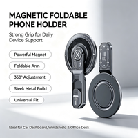 Support de téléphone de bureau en alliage d'aluminium avec anneau magnétique pour doigt, rotation à 360 degrés, hauteur réglable, support universel pour smartphone