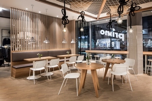 Bancone Bar in Legno Funroad con Striscia Luminosa, Design d'Interni in Stile <span class=keywords><strong>Vintage</strong></span> per Caffetteria e Arredamento Commerciale - Product Image 4