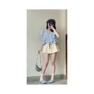 Best Price Women’S Fashion <b>Skirt</b> – High Waist Flared <b>Skirt</b> With Safety Shorts 100% Cotton <b>Elastic</b> Waist Free Sample - Product Image 1