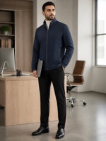 Veste décontractée pour homme YSYL à col montant, doublure en velours haute densité, polyester infroissable, thermique en graphène, épaisse, pour affaires