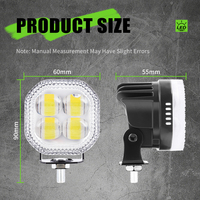 12V 24V 3 pouces 40W RVB LED lumière de travail carré RVB coloré Spot lumière de conduite universel antibrouillard pour moteur de voiture tout-terrain camions