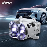 SANVI 3.0 pouces C4S Argent LED 6000K Phare Bi-Feux (Hi/Lo) à Lentille Projecteur Système d'Éclairage Automobile 12V 68W 8000 Lumens Nouveau Universel
