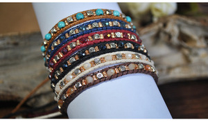 Bohemian Double Braided Beaded <b>Bracelet</b> Adjustable Woven Jewelry Natural <b>Stone</b> Crystal Rhinestone Vintage Unisex Gift - Product Image 2