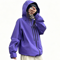 Veste 3L pour femmes, fonctionnelle, imperméable, respirante, coupe-vent, coutures thermosoudées, randonnée, pêche, cyclisme, toutes saisons, C0 DWR, découpe laser
