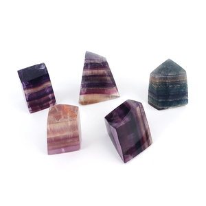 Wholesale Healing <b>Crystal</b> Freeform Faced Rainbow Layers Fluorite Freeform for Decoration - Product Image 3
