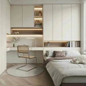 Armoire intégrée de Style minimaliste ensemble de chambre à coucher unité confortable tout-en-un armoire bureau Tatami lit maison école buanderie salle - Product Image 5