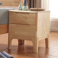 Table de chevet en bois massif de style nordique avec 2 tiroirs Mini rangement Meubles de chambre à coucher au design moderne Table de chevet