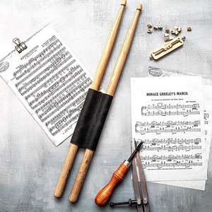 Nouvelle pochette de rangement portable en cuir véritable pour baguettes de batterie, étui imperméable pour baguettes, accessoires pour instruments de <span class=keywords><strong>percussion</strong></span> - Product Image 2